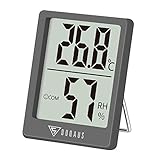 DOQAUS Thermometer Innen, Digitales Mini Thermo Hygrometer Innen, Luftfeuchtigkeitsmessgerät, Hydrometer Feuchtigkeit mit Hohen Genauigkeit, für Raumklimakontrolle, Babyraum, Wohnzimmer, Büro(Grau)