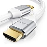 1,5m HDMI Kabel 8k @ 120 Hz mit DSC - 7680 x 4320 - UHD II - kompatibel zu HDMI 2.1 2.0a 2.0b - 3D - Ultra High Speed mit Ethernet - Dynamic HDR10+ - VRR - ARC - Blu Ray PS4 PS5 Xbox - Weiß