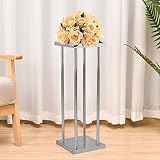 VINCIGANT Hochzeit Blumenständer Vase Säule, Metall Blumenarrangement Im Zentrum Von Partydinner, Esszimmer, Wohnzimmer, Event- Und Hoteldekoration (kerzenhalter 80cm Silber)