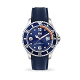 ICE-WATCH - ICE steel Navy orange - Blaue Herrenuhr mit Silikonarmband - 017325 (Extra large)