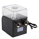 Xirfuni PUB-12YT Integrierte wassergekühlte Pumpe, Wasserkühlpumpe, PC-Wasserpumpe, Temperaturanzeige Abnehmbarer Wassertank(Schwarz + Temperaturanzeige)