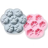 Aunye Cookie Mould Kuchenform, Rosa Welpenpfote Silikon Formen, Backenwerkzeuge DIY Dekorative Backform Schokoladenform, Lebensmittelqualität, Süßigkeiten Schokoladenform (2PCS)