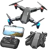 SIMREX X500 Mini-Drohne Optical Flow Positioning RC Quadcopter mit 720P HD-Kamera, faltbare FPV-Drohnen WiFi Live-Video 3D-Flips Easy Fly Steady zum Erlernen von Schw