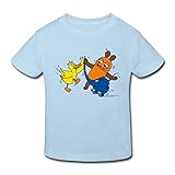 Spreadshirt Die Sendung Mit Der Maus Tanzt Mit Elefant Und Ente Kinder Bio-T-Shirt, 110-116, Hellb