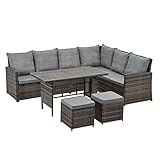 SVITA Monroe Garten-Lounge Set Polyrattan Lounge-Möbel Sitzgruppe Garten B