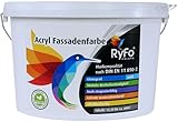 RyFo Colors Acryl Fassadenfarbe 12,5l (Größe wählbar) - weiße Außen-Farbe-Dispersion, Reinacrylat Basis, wasserabweisend, hohe Deckkraft, höchster Wetterschutz, lö