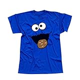 T-Shirt Krümelmonster Kekse Karneval Fasching Kostüm Sesamstraße Herren XS - 5XL Verkleidung Gruppen-Kostüm Rosenmontag Party Feier, Größe:5XL, Farbe:roy