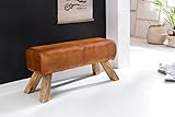 KADIMA DESIGN Sitzhocker Holz 90x30x43 cm Modern Garderobenbank Leder N