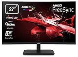 Acer ED270RP Gaming Monitor 27 Zoll (69 cm Bildschirm) Full HD, 165Hz DP, 144Hz HDMI, 5ms (G2G), 2xHDMI 1.4, DP 1.2, HDMI/DP FreeSync Premium, schw