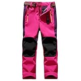 BELLOO Kinder Atmungsaktiv Outdoorhose Trekkinghose wasserdichte Wanderhose Schneedose,Rosa 116