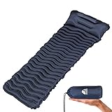 Unigear Camping Isomatte, Aufblasbare Luftmatratze Camping, Schlafmatte für Outdoor, Feuchtigkeitsbeständig Wasserdicht und rutschfest, MEHRWEG (Dunkelblau mit Kissen)