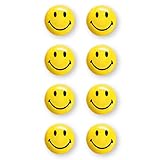 magnetoplan Smiley Magnete, Druchmesser 20 mm, 8 Stück, gelb/schw