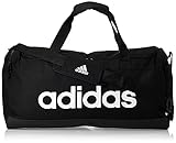 adidas Mens エッセンシャルズ ロゴ ダッフルバッグ 60202 Duffelbag, Black/White, 0