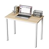sogesfurniture Kompakt Schreibtisch Computertisch Büromöbel PC Tisch, klein Esstisch Arbeitstisch Bürotisch für PC und Laptop, aus Holz und Metall, 80x40x73cm, Helle Eiche BHEU-LD-AC80LO