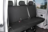 Walser Autoschonbezug Transporter Passform, Stoff Sitzbezug anthrazit kompatibel mit VW T5, 3er Bank