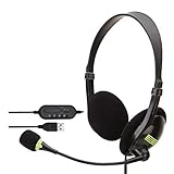 PC Headset mit Mikrofon, USB Headset, Business Headset Noise Cancelling und Lautstärkeregler für Call Center Office Telefonkonferenzen, Webinar-Präsentationen, Online-Kurse und Musik, Sup