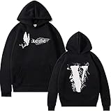 Männer Frauen V Brief Hoodie Big V Hoodies Mode Rapper Straße Trend Sweatshirts Hip-Hop Pullover, Rapper Graffiti Druck Legende Nie Sterben 999 Sweatshirt für Männer Frauen (Bigv-3,L)