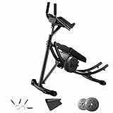 QQYYY Profi Bauchtrainer Heimtrainer Klappbar Rückentrainer Mit Schwenkbarer Knieauflage Für Seitliche Bauchmuskeln, S-Form Schiene, AB Shape T