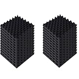 Schwarz Schaumstoff-Dämmplatten, noppenschaumstoff 5cm dick, 30x30cm Akustikschaumstoff Schall, Schwarz, Schaumstoffmatte für Podcasts, Büros, F