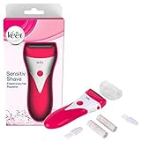 Veet Sensitive Shave Rasierer – Elektrischer Rasierer für Damen – Für eine sichere & schnittfreie Nass- und Trockenrasur – 1 x Elektrorasierer mit Zubehö