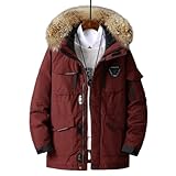 Thicken Men's Down Jacket with Big Real Fur Collar Warm Men Casual Waterproof Down Winter Coat S