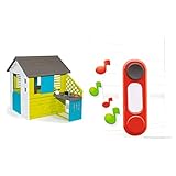 Smoby 810711 – Pretty Haus - Spielhaus für Kinder für drinnen und draußen (17 teilig), ab 2 Jahren & 810912 – elektronische Türklingel – Klingel für Gartenhaus, Spielklingel zum Nachrü