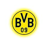 FANSAT Wandcover mit LED Beleuchtung - Fußballmannschafts Wappen für echte Fans - Fanartikel Bundesliga Sportverein Fußball Wandbild (Borussia Dortmund, 40)