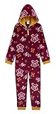 Harry Potter Jumpsuit Kinder, Fleece Onesie Jungen und Mädchen, Schlafoverall Kinder Kostüm Overall, Kuschelanzug Einteiler 7-14 Jahre (Bordeaux, 13-14 Jahre)