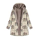 NONGFUSHANQUAN Strickjacken Damen Teddy Fleecejacke Plüschjacke Kunstpelz Jacke Kapuzenjacke Strickjacke Faux Fur Pelzmantel Reißverschluss Fleece Mantel mit Kapuze Winterjack