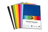 perfect ideaz 100 Blatt buntes DIN-A4 Ton-Papier, Ton-Zeichen-Papiere bunt, Set aus 10 Farben, bunte Blätter in 130g/m², Bastel-Bogen farbig, Zubehör zum Basteln, farbiges Material, DIY-B