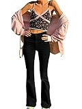 YILEEGOO Damen-Jeans, ausgestellt, Stretch, Bootcut-Jeans Gr. L, Schw