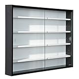 Inter Link Sammlervitrine Hängevitrine Wandregal Glasvitrine Wandvitrine Hängeregal Schaukasten MDF Schwarz und W