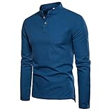 Modaworld Herren Langarmshirts Blusen Regular Fit Freizeit Gefütterte Oberteile Rollkragen Pullover Langärmeliges T Shirt Warme Fleece Einfarbig Sweatshirt für M