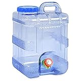 Milkvetch Wasser Kanister mit Wasserhahn, Camping Tragbarer Eimer Auto Wasser BehhLter mit Deckel Wasser Tank Reservoir für Reisen im Freien,15L