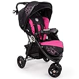 Froggy DINGO Dreirad | Kinderbuggy mit Liegefunktion | Kinderwagen für Reisen | Leicht nur 9 kg | Zusammenklappbar mit Liegeposition und Sonnenschutz | Pinkberry