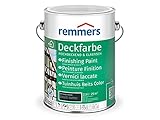 Remmers Deckfarbe anthrazitgrau (RAL 7016), 2,5 Liter, wasserbasierte Deckfarbe für innen und außen, Wetterschutzfarbe für Holz, Zink, mineralische und viele andere Untergründe, hochdeckend, w