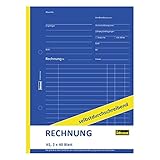 Idena 314256 - Rechnungsbuch, selbstdurchschreibend, 1. Blatt weiß, 2. Blatt gelb, perforiert, gelocht, holzfreies Papier, DIN A5, 2 x 40 B