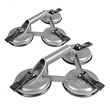EXLECO 2 Stücke Saugheber 118mm Tragkraft 120kg Glassauger Saugheber Mit Drei Saugnäpfen Saugnapf Vakuumheber Glasheber G