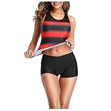 TSPRING Badeanzug Damen Bauchweg 50 Badeanzug Damen Bauchweg Schwarz Badeanzug Damen Bauchweg Tankini Badeanzug Damen Bauchweg 46 Badeanzug Damen Bauchweg 48 XL Rot 4