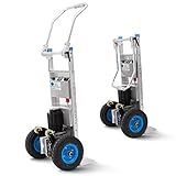CJCJ Sackkarre Treppensteiger Elektrisch, Handwagen Aus Aluminiumlegierung Treppen Hinauf Und Hinunter Mit Einer Last 200Kg, Arbeitssparender Wagen Mit Bürstenlosem 600W Motor,Silber,48V/12AH