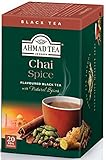 Ahmad Tea Chai Spice Schwarzer Tee mit Ingwer-, Zimt- und Nelken-Geschmack 20 Teebeutel mit Band/Tagged, 40 g