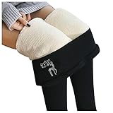 Bluelucon Winterleggings Thermoleggings Laufhose mit High Waist Fleece Pants Fleece Thermo Hose Warme Jogginghose Gefütterte Thermohose Elastische Strumpfhosen Yogahosen Dicke Thermohose Legging