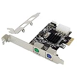 Lightofhope PCI-E PS2 Erweiterungs Karte mit Zwei AnschlüSsen Externe PS2 GerrTe Erweiterungs Karte Treiber Freies Plug und für PC