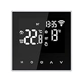 Pilvnar WiFi Thermostat Fußbodenheizung, Smart Thermostat Digitaler Temperaturregler App Steuerung Wöchentliche Zirkulation Programmierbare Elektrische Fußbodenheizung Mit Großem LCD Display