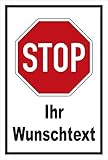 Melis Folienwerkstatt Schild - Stop - Halt - Ihr Wunschtext – 30x20cm | stabile 3mm Starke PVC Hartschaumplatte – S00357-001-A +++ in 20 V