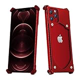 [iPhone 13 Pro] BeraShield Titanium Metall Slim Battery Case [Military Drop Tested, Leicht, Nackte Haptik, Langlebig] Kompatibel mit iPhone 13 Pro (Rot)