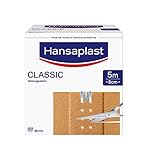 Hansaplast, Classic Pflaster 5 m x 8 cm zuschneidbare Wundpflaster in Meterware mit extra starker Klebkraft flexibles und atmungsaktives Verb