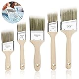 Streichpinsel-Set,5pcs Hausmalpinsel,flachpinsel Set Lack,Pinselset mit Holzgriff für Farben,Pinselset Maler,Pinsel Maler,Pinselset Malerpinsel Set,Zierleistenpinsel,Fensterrahmenpinsel,Lasurp