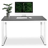 Ejoyous Computer-Schreibtisch, schlichter Stil Holz und Metall, Computertisch Laptoptisch Gamingtisch beweglicher Arbeitsplatz, Zubehör für Arbeitszimmer, Schlafzimmer, Zuhause (schwarz)