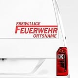 Pegatina Freiwillige Feuerwehr mit Wunschtext Wunschort Aufkleber mit Vorschau selber gestalten - Autoaufkleber Wunschname Tuning